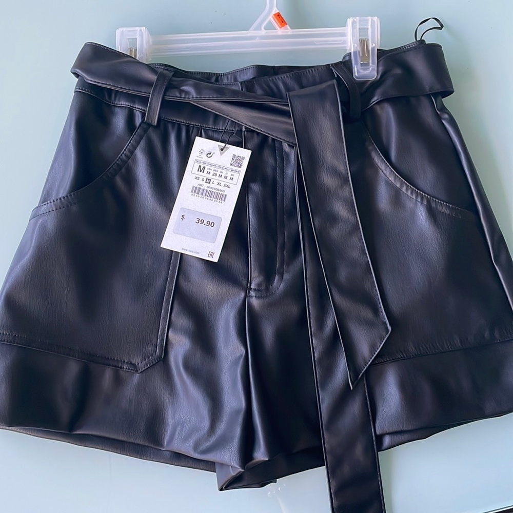 Zara Leather shorts